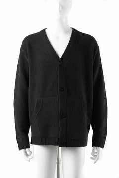 Load image into Gallery viewer, Ten c CARDIGAN / BRUSHED STRETCH WOOL (NERO)