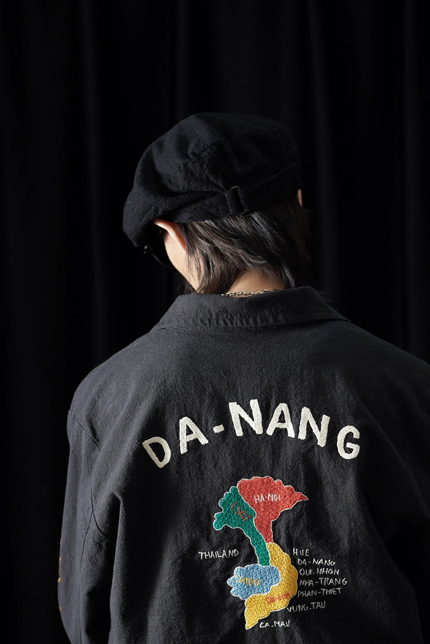 Load image into Gallery viewer, Y's for men x MASSES ADJUSTABLE BERET / SHRINK SERGE (BLACK)