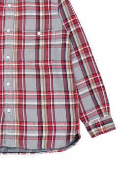 画像をギャラリービューアに読み込む, FULLCOUNT FLANNEL WORK SHIRT / ORIGINAL COTTON CHECK (GRAY x RED)