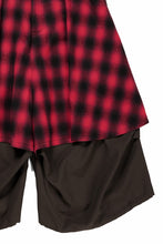 画像をギャラリービューアに読み込む, beauty : beast 8Q LAYERED SUPER WIDE SAROUEL PANTS / CHECKER EDITION (BROWN x RED)