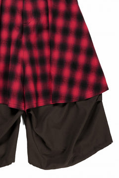 画像をギャラリービューアに読み込む, beauty : beast 8Q LAYERED SUPER WIDE SAROUEL PANTS / CHECKER EDITION (BROWN x RED)