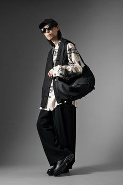 画像をギャラリービューアに読み込む, KLASICA "MALAKOFF" DECONSTRUCTED WORK WEAR VEST / CRISP FINISH AIRLY MICRO DOBBY (BLACK)