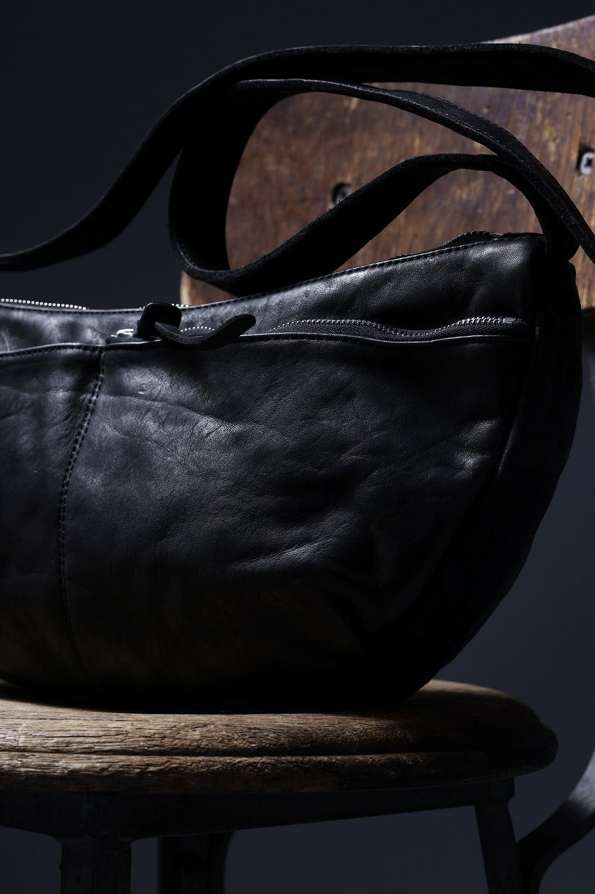 画像をギャラリービューアに読み込む, ISAMU KATAYAMA BACKLASH SHOULDER BAG / OBJECT DYED DOUBLE SHOULDER LEATHER (BLACK)