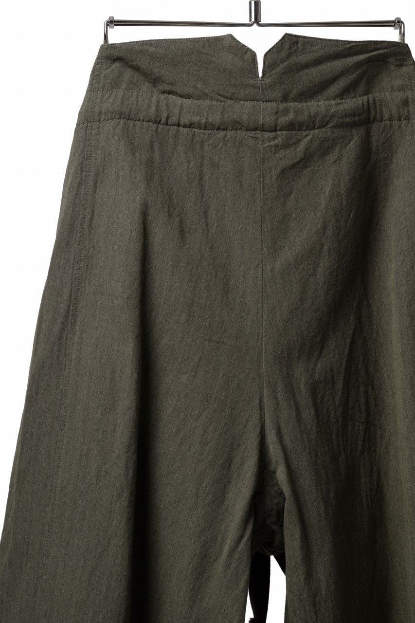 sus-sous trousers pierrot / C/L heavy poplin washer (OLIVE GREEN)