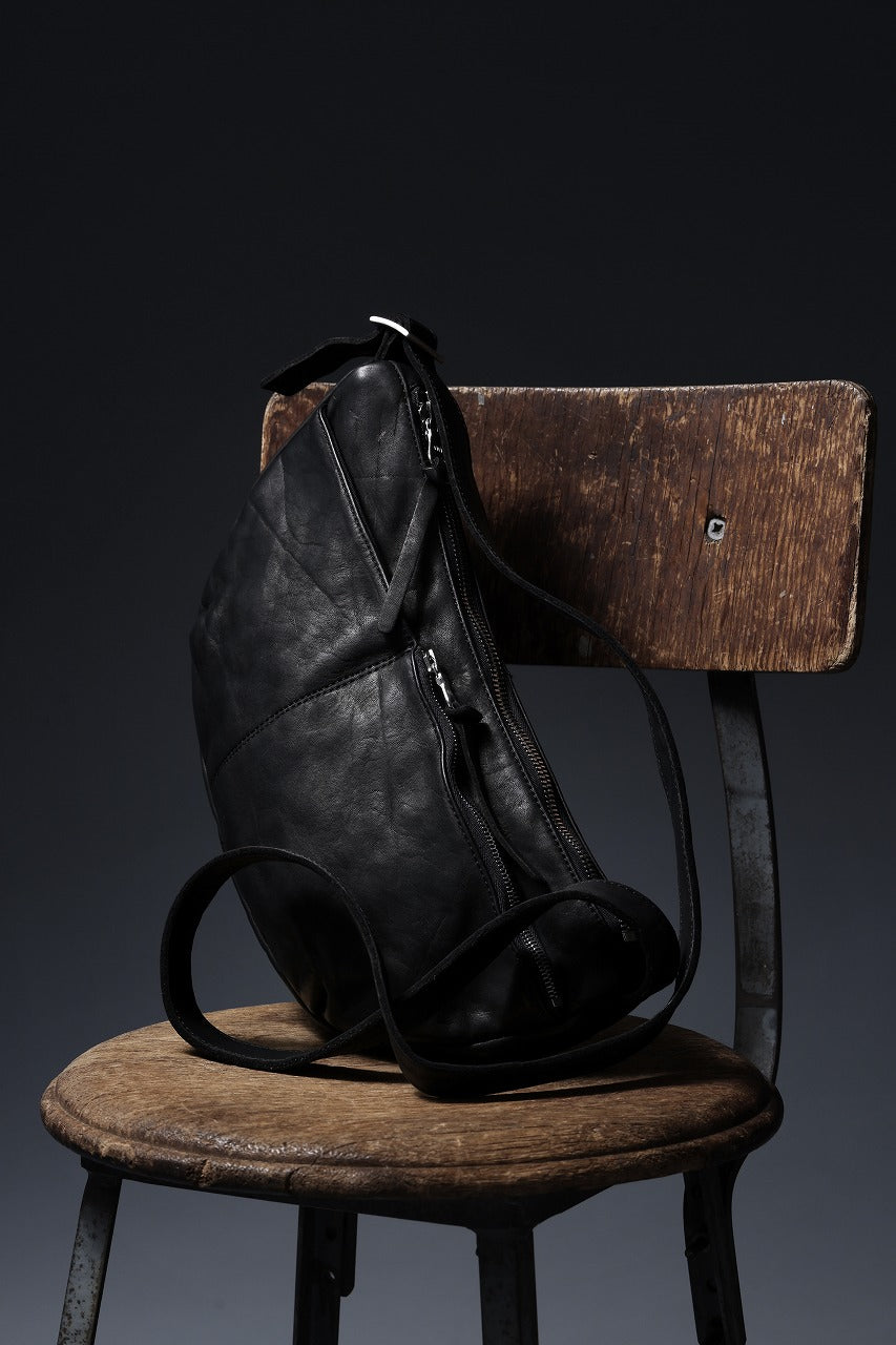 Load image into Gallery viewer, ISAMU KATAYAMA BACKLASH SHOULDER BAG / OBJECT DYED DOUBLE SHOULDER LEATHER (BLACK)