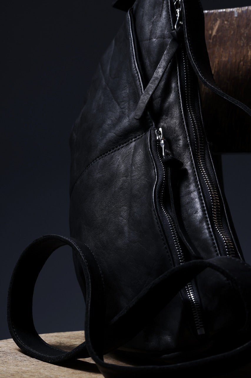 画像をギャラリービューアに読み込む, ISAMU KATAYAMA BACKLASH SHOULDER BAG / OBJECT DYED DOUBLE SHOULDER LEATHER (BLACK)