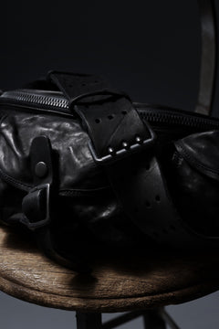 画像をギャラリービューアに読み込む, ISAMU KATAYAMA BACKLASH 3 PIN-BELT SHOULDER BAG / OBJECT DYED DOUBLE SHOULDER LEATHER (BLACK)