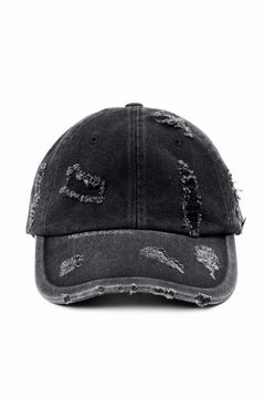 Load image into Gallery viewer, Juun.J Distressed Denim Ball Cap (BLACK)