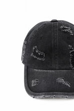 Load image into Gallery viewer, Juun.J Distressed Denim Ball Cap (BLACK)