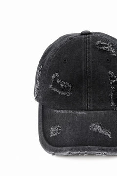 画像をギャラリービューアに読み込む, Juun.J Distressed Denim Ball Cap (BLACK)