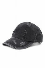 Load image into Gallery viewer, Juun.J Distressed Denim Ball Cap (BLACK)