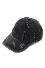 Load image into Gallery viewer, Juun.J Distressed Denim Ball Cap (BLACK)