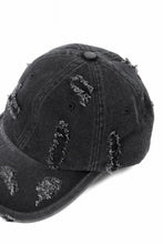 Load image into Gallery viewer, Juun.J Distressed Denim Ball Cap (BLACK)