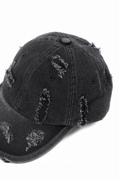 Load image into Gallery viewer, Juun.J Distressed Denim Ball Cap (BLACK)