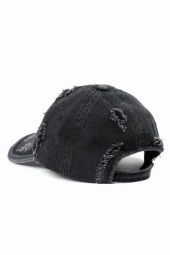 Load image into Gallery viewer, Juun.J Distressed Denim Ball Cap (BLACK)