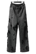 Juun.J Garment Dyed Distressed Wide Track Pants (GREY)