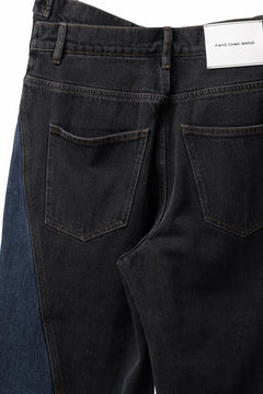 画像をギャラリービューアに読み込む, Feng Chen Wang TILTED WASITBAND JEANS TROUSERS (BLACK/BLUE)