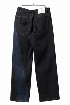 Load image into Gallery viewer, Feng Chen Wang TILTED WASITBAND JEANS TROUSERS (BLACK/BLUE)