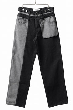 画像をギャラリービューアに読み込む, Feng Chen Wang INSIDE-OUT JEANS TROUSERS (BLACK)