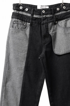 Load image into Gallery viewer, Feng Chen Wang INSIDE-OUT JEANS TROUSERS (BLACK)