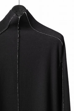 画像をギャラリービューアに読み込む, thom/krom BOTTLE NECK L/S TOPS / DOUBLE FACE JERSEY (BLACK / WHITE)