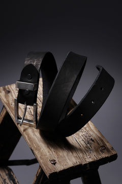 画像をギャラリービューアに読み込む, ISAMU KATAYAMA BACKLASH PIN-BELT 35mm / OBJECT DYED DOUBLE SHOULDER LEATHER (BLACK)