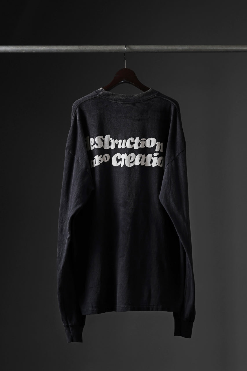 READYMADE L/S T-SHIRT DESTRUCTION (BLACK)