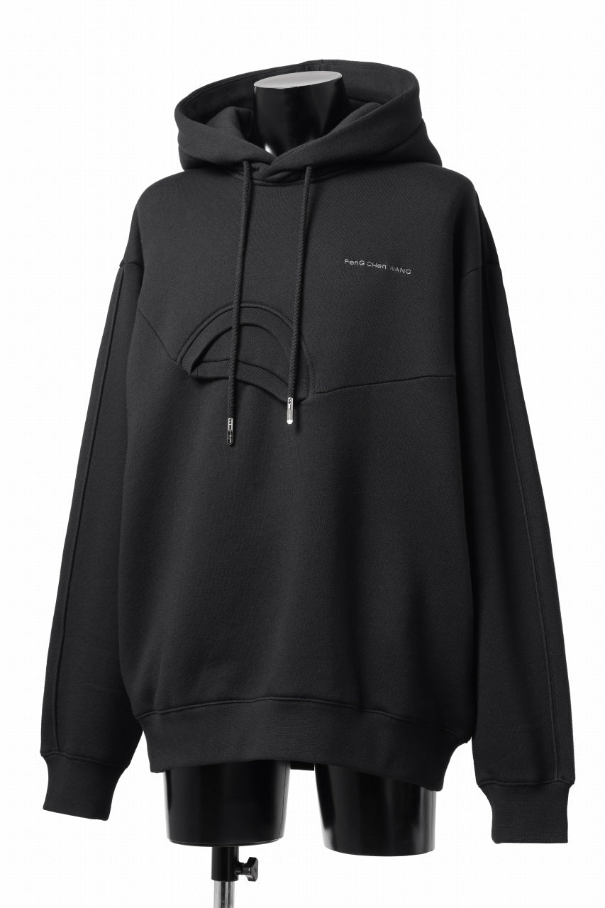 画像をギャラリービューアに読み込む, Feng Chen Wang 2 IN 1 HOODIE WITH FELTED BACKING (BLACK)