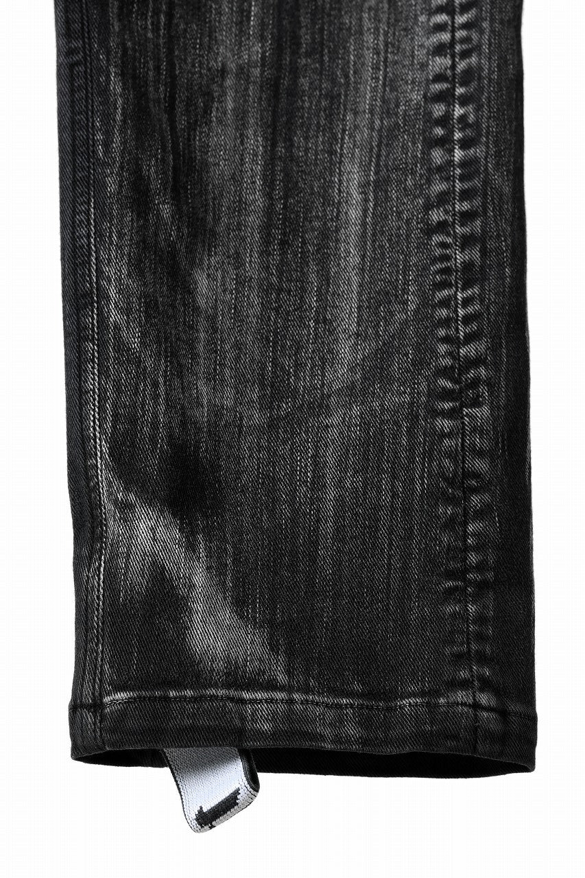 11 BY BORIS BIDJAN SABERI LOW CROTCH BAGGY PANTS / OBJECT DYED & USED EFFECT "P4C-F1481" (BLACK)