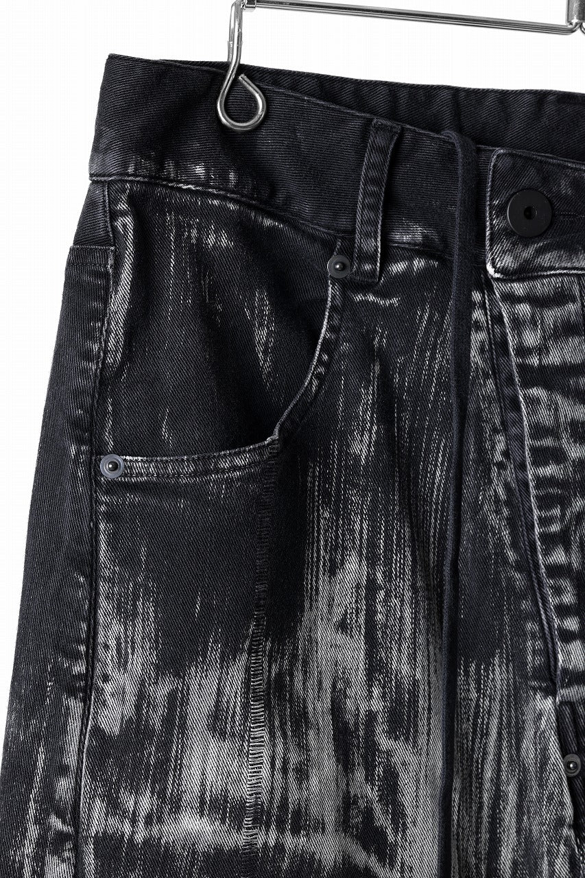 11 BY BORIS BIDJAN SABERI LOW CROTCH BAGGY PANTS / OBJECT DYED & USED EFFECT "P4C-F1481" (BLACK)