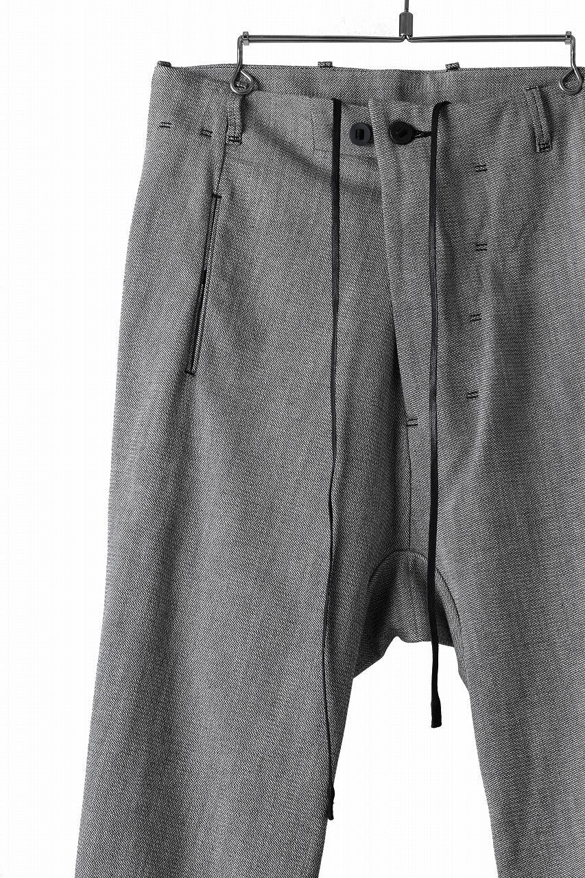 BORIS BIDJAN SABERI DROP CROTCH PANTS / NON OBJECT DYED "P3-FET10005" (GREY)