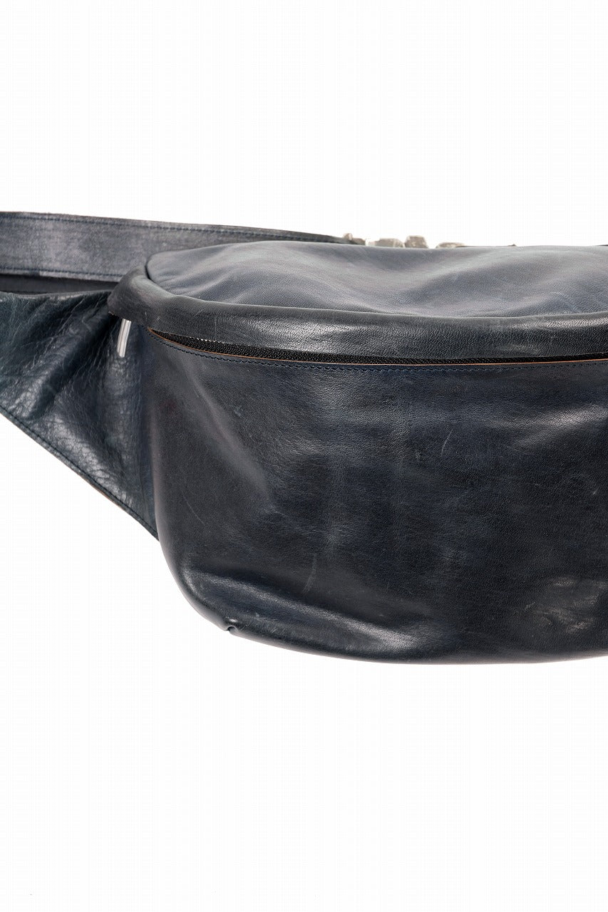 ierib Waist-Shoulder Bag / Shiny Horse Leather (NAVY)