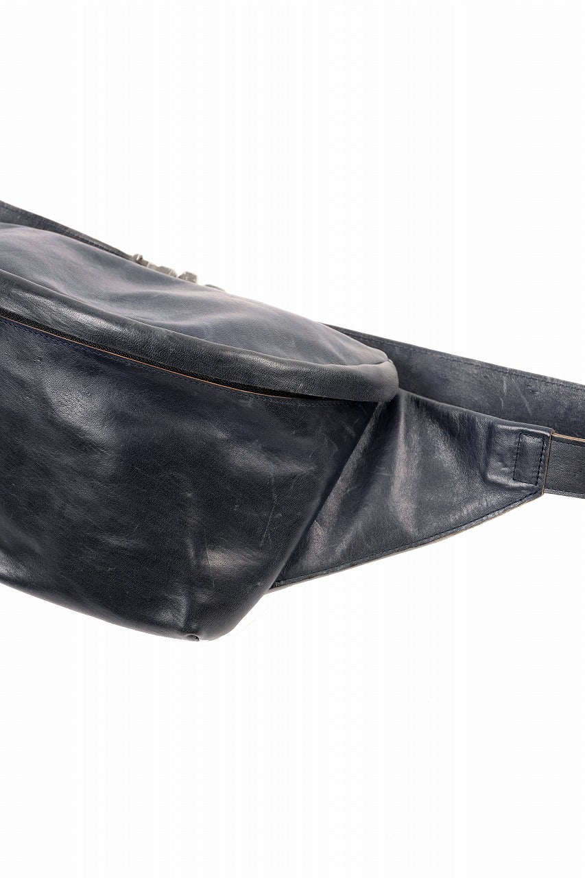 ierib Waist-Shoulder Bag / Shiny Horse Leather (NAVY)