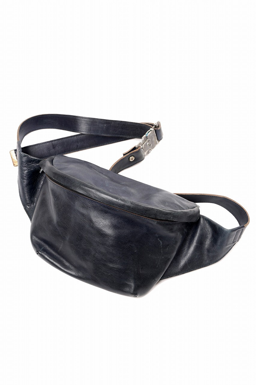 ierib Waist-Shoulder Bag / Shiny Horse Leather (NAVY)