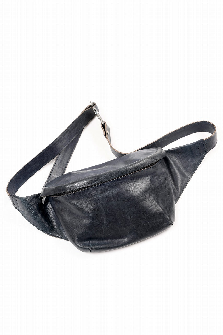 ierib Waist-Shoulder Bag / Shiny Horse Leather (NAVY)