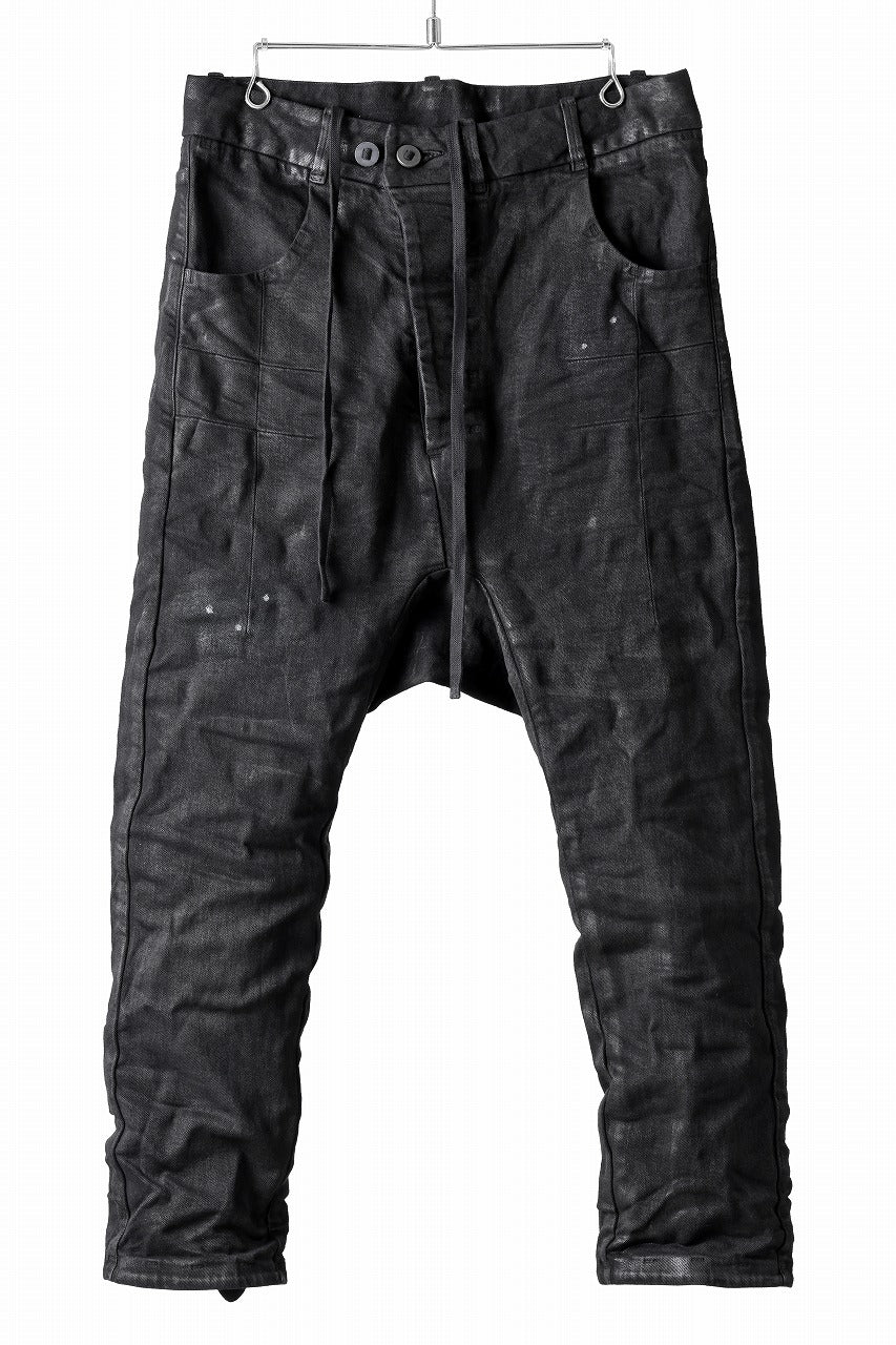 BORIS BIDJAN SABERI CROPPED TROUSER / VINYL COATED & NICKEL PRESSED & BODY MOLDED "P15.1BF-F1603K" (BLACK)