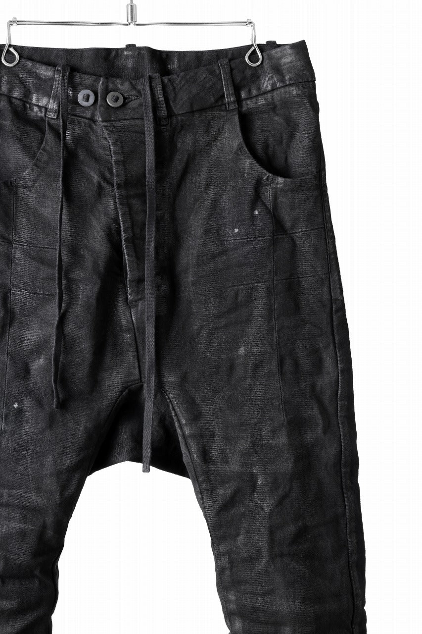 BORIS BIDJAN SABERI CROPPED TROUSER / VINYL COATED & NICKEL PRESSED & BODY MOLDED "P15.1BF-F1603K" (BLACK)