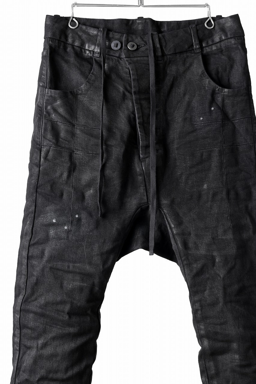 BORIS BIDJAN SABERI CROPPED TROUSER / VINYL COATED & NICKEL PRESSED & BODY MOLDED "P15.1BF-F1603K" (BLACK)