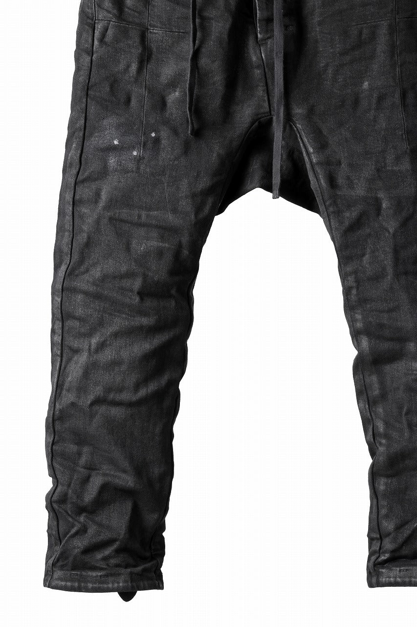 BORIS BIDJAN SABERI CROPPED TROUSER / VINYL COATED & NICKEL PRESSED & BODY MOLDED "P15.1BF-F1603K" (BLACK)