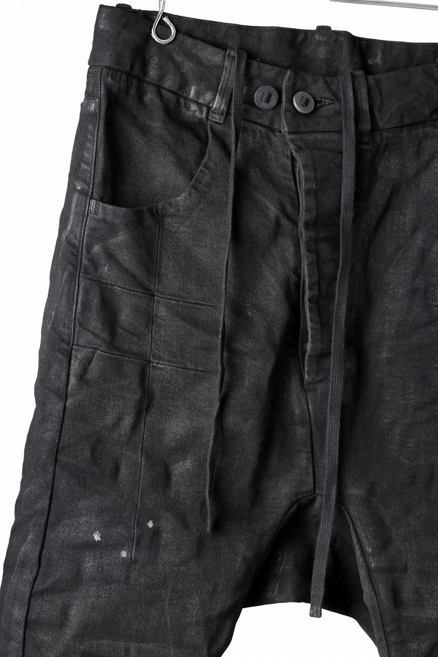 BORIS BIDJAN SABERI CROPPED TROUSER / VINYL COATED & NICKEL PRESSED & BODY MOLDED "P15.1BF-F1603K" (BLACK)