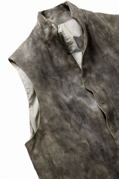 画像をギャラリービューアに読み込む, ierib Leather Vest / Hand Dyed Baby Calf (GREY)