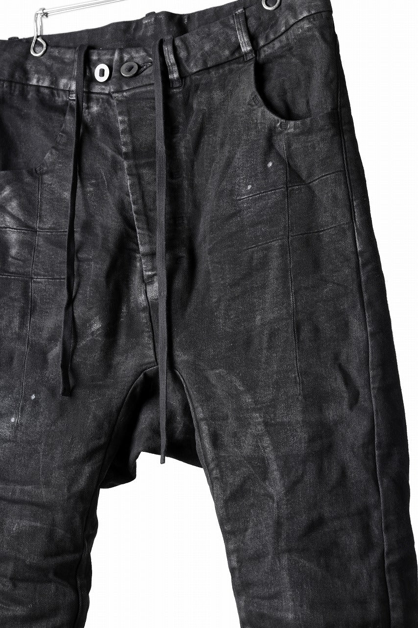 BORIS BIDJAN SABERI CROPPED TROUSER / VINYL COATED & NICKEL PRESSED & BODY MOLDED "P15.1BF-F1603K" (BLACK)