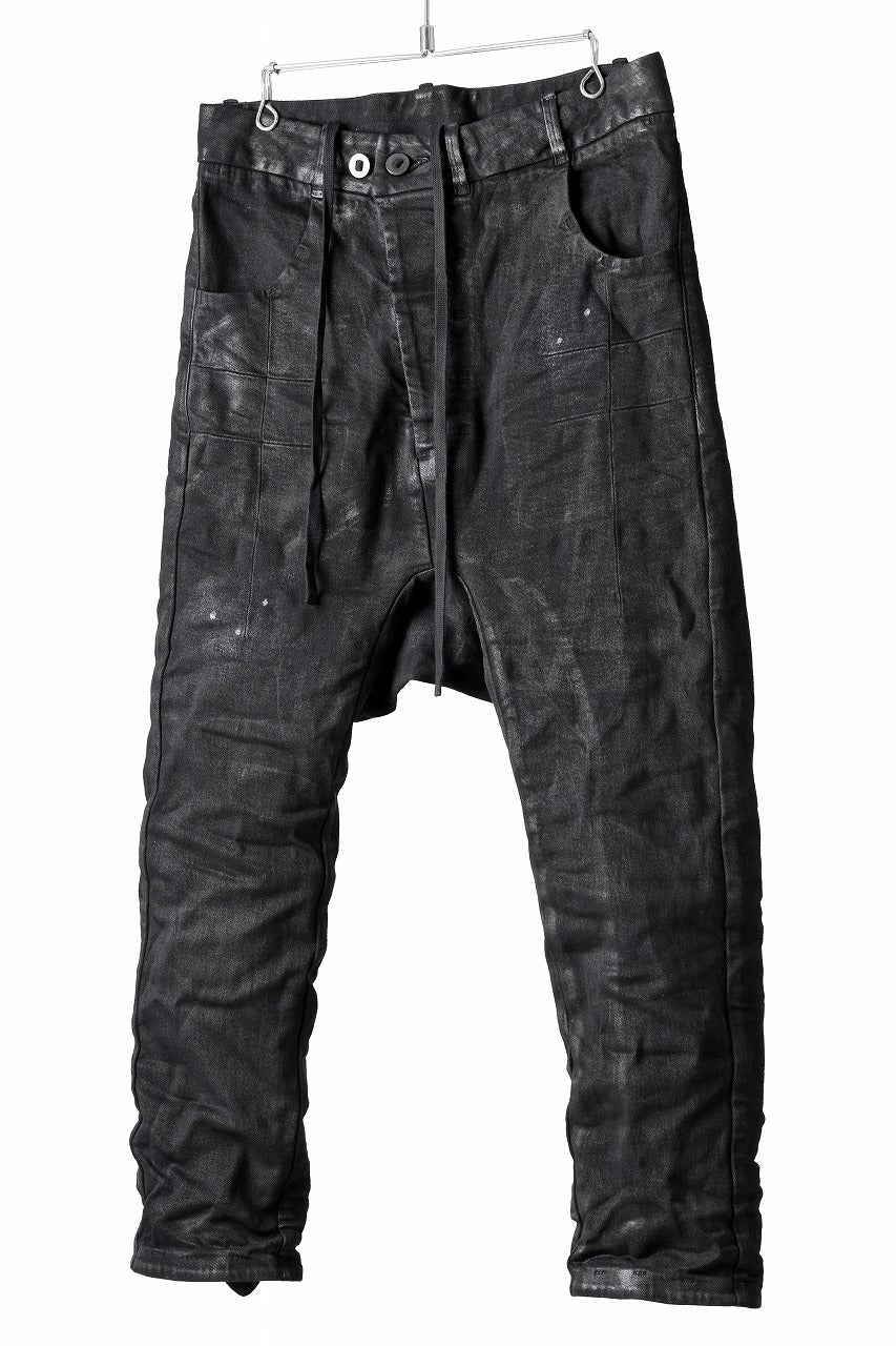 BORIS BIDJAN SABERI CROPPED TROUSER / VINYL COATED & NICKEL PRESSED & BODY MOLDED "P15.1BF-F1603K" (BLACK)