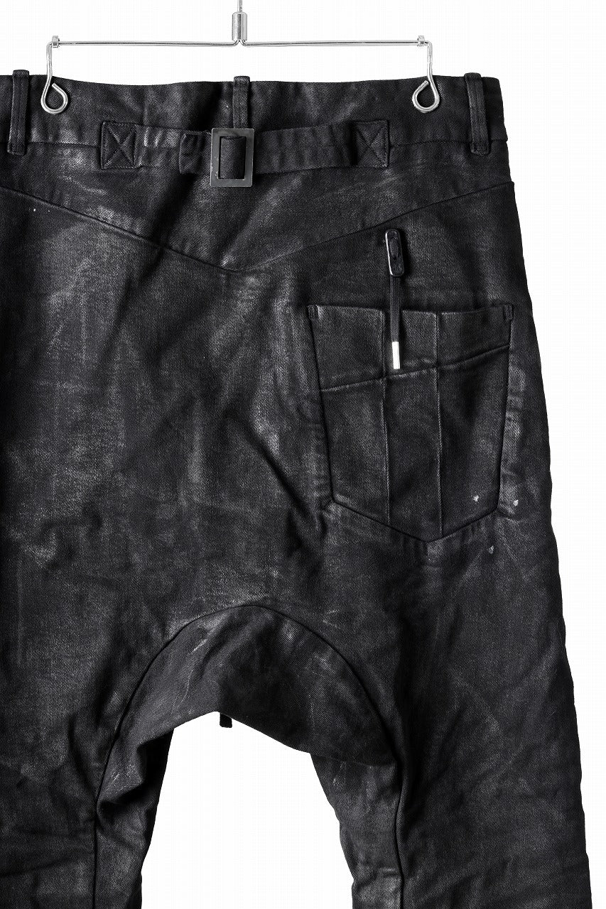 BORIS BIDJAN SABERI CROPPED TROUSER / VINYL COATED & NICKEL PRESSED & BODY MOLDED "P15.1BF-F1603K" (BLACK)