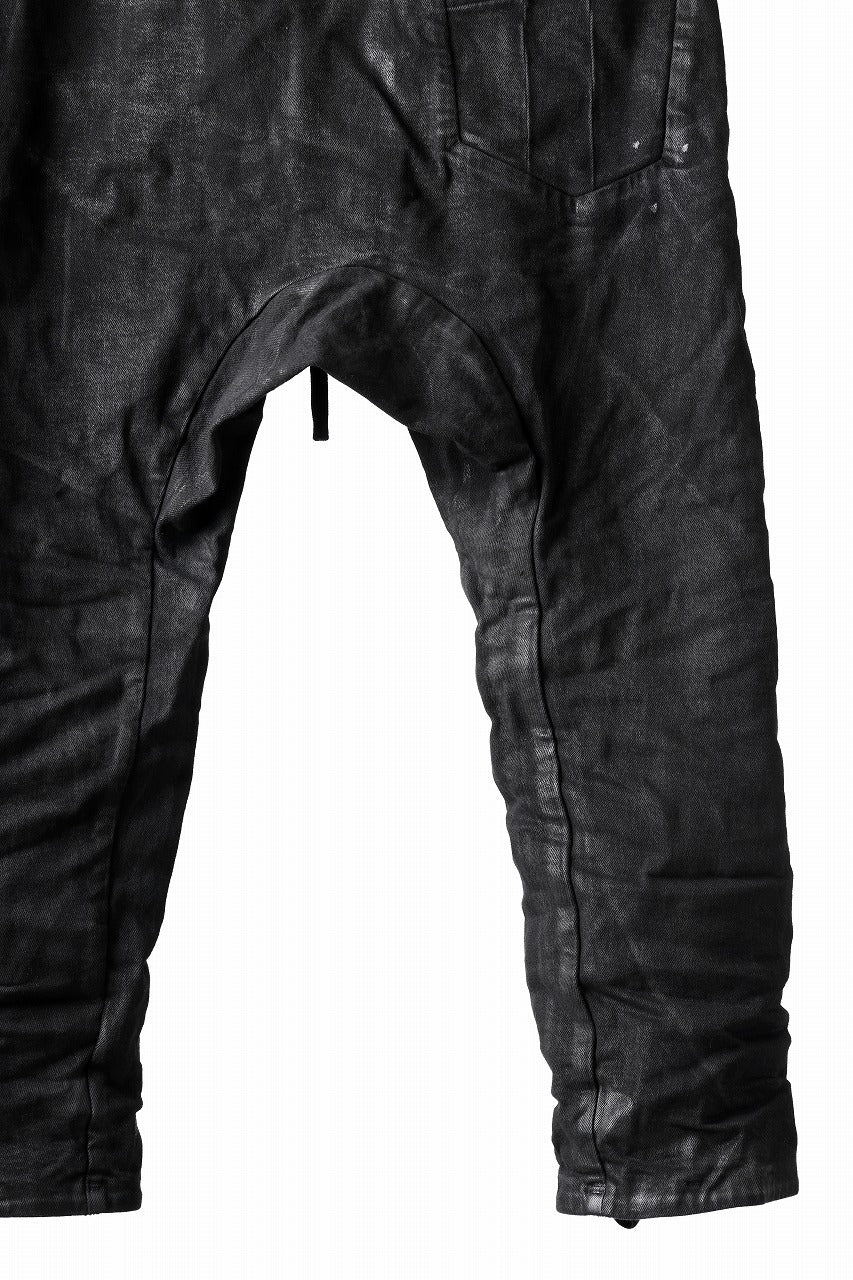 BORIS BIDJAN SABERI CROPPED TROUSER / VINYL COATED & NICKEL PRESSED & BODY MOLDED "P15.1BF-F1603K" (BLACK)