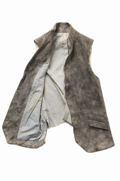 画像をギャラリービューアに読み込む, ierib Leather Vest / Hand Dyed Baby Calf (GREY)