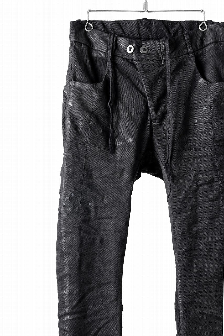 BORIS BIDJAN SABERI TIGHT FIT PANTS / VINYL COATED & NICKEL PRESSED & BODY MOLDED "P13.TF-F1939" (BLACK)