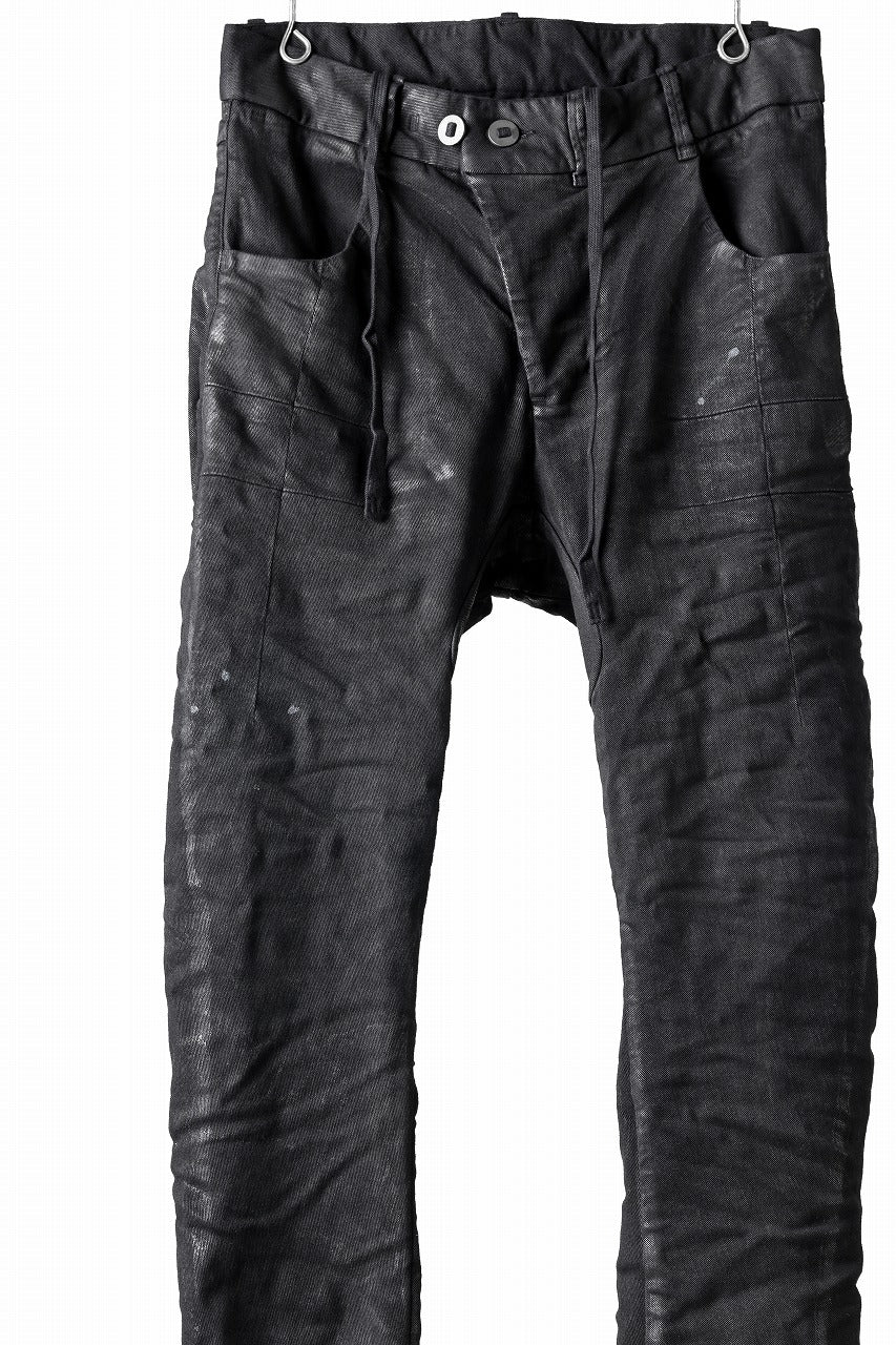 BORIS BIDJAN SABERI TIGHT FIT PANTS / VINYL COATED & NICKEL PRESSED & BODY MOLDED "P13.TF-F1939" (BLACK)