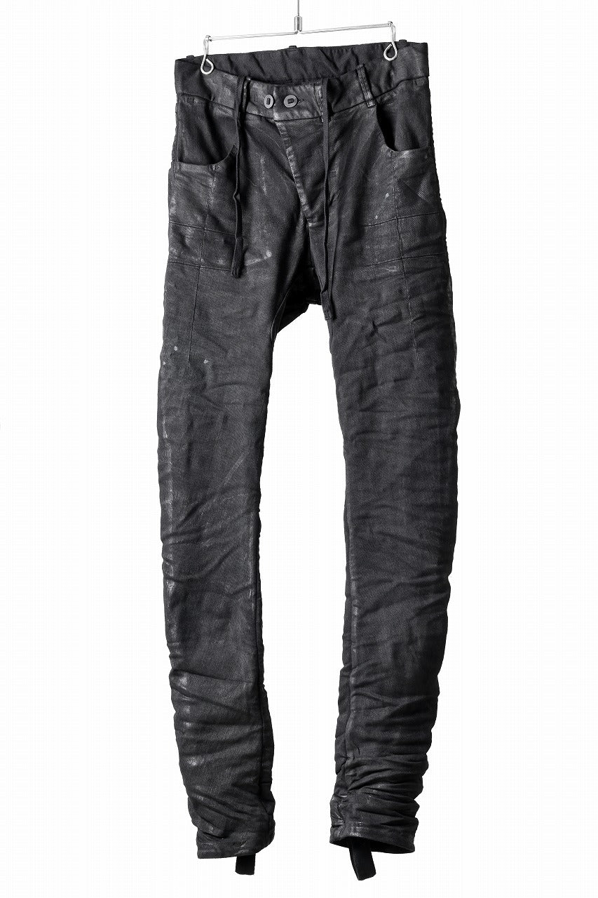 BORIS BIDJAN SABERI TIGHT FIT PANTS / VINYL COATED & NICKEL PRESSED & BODY MOLDED "P13.TF-F1939" (BLACK)