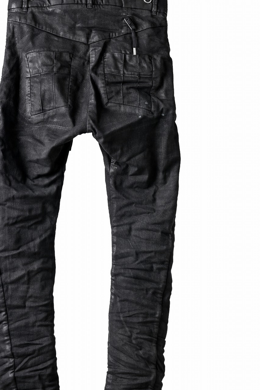 BORIS BIDJAN SABERI TIGHT FIT PANTS / VINYL COATED & NICKEL PRESSED & BODY MOLDED "P13.TF-F1939" (BLACK)